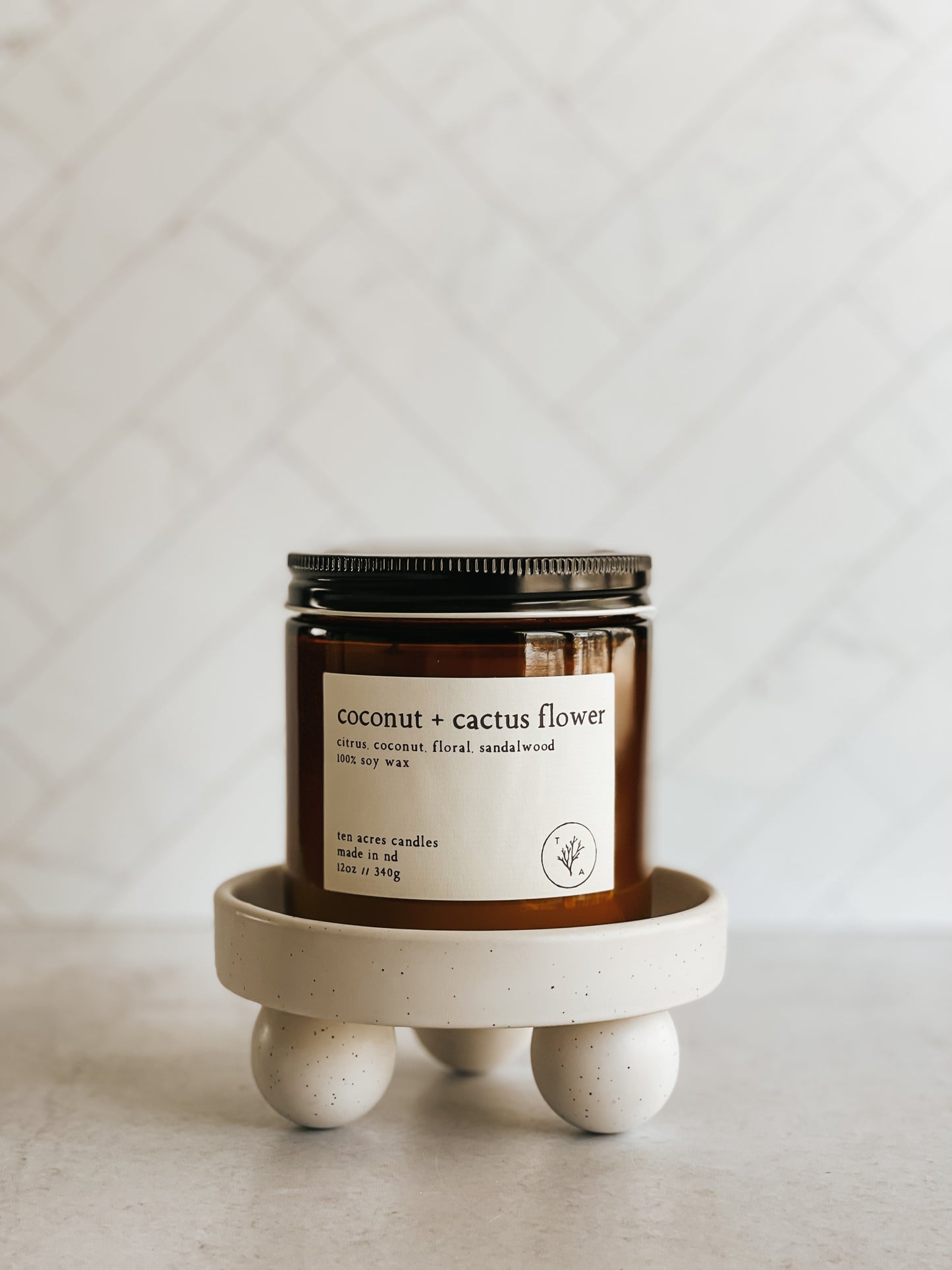 Coconut + Cactus Flower // 12oz soy candle