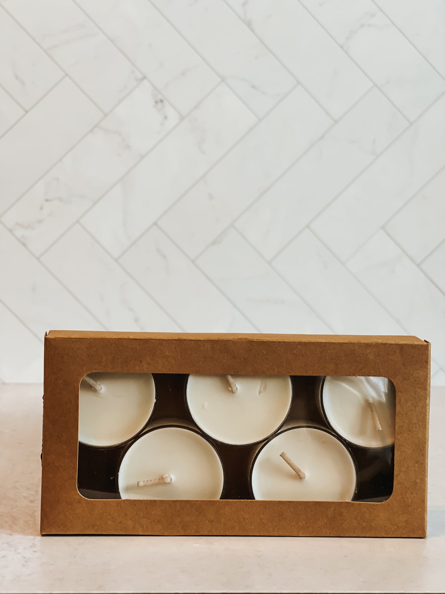 Winter Farmhouse tealights- pack of 5